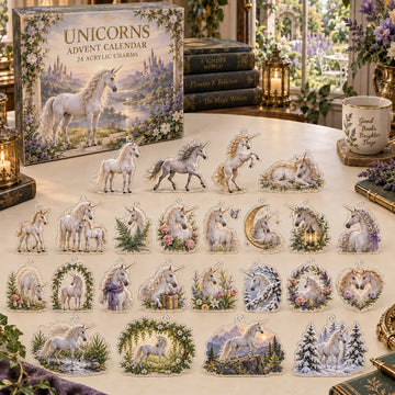 Unicorns Advent Calendar 2026 - 24-Day Countdown, Acrylic Charms