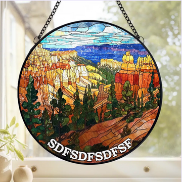 Us National Parks Personalized Window Stained Glass Suncatcher Window Hangings Adventure Camping Decoration