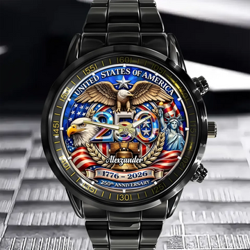 Usa 250Th Anniversary Customized Watch Personalized Name Watch Gift For American Patriots