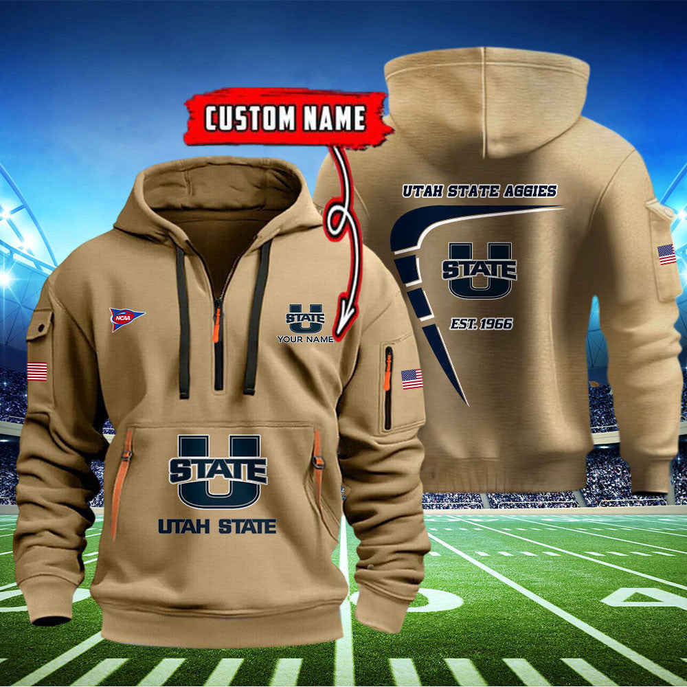 Utah State Aggies Quarter Zip Hoodie Style