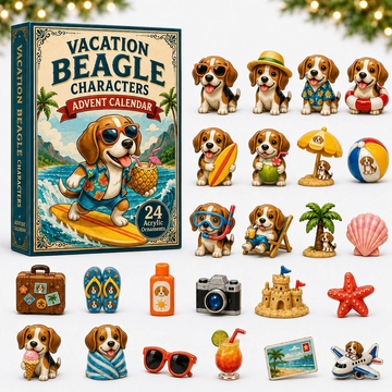 Vacation Beagle Advent Calendar 2026 - 24-Day Countdown, Acrylic Charms Every Day Bring New Suprises