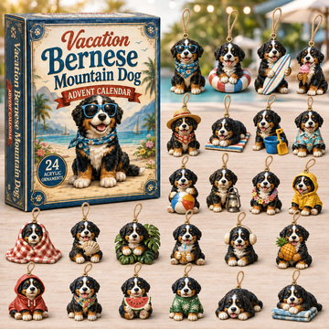 Vacation Bernese Mountain Dog Advent Calendar 2026 24 Day Festive Countdown Acrylic Charms Blind Box Gift For Bernese Mountain Dog Lovers