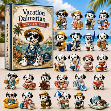 Vacation Dalmatian Advent Calendar 2026 - 24-Day Countdown, Acrylic Charms Every Day Bring New Suprises