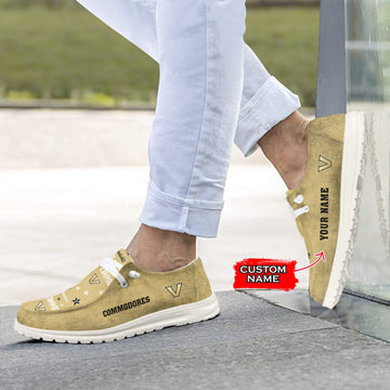 Vanderbilt Commodores Hey Dude Shoes, NCAA Shoes -NCAA Pattern For All Teams Custom Name Shoes - Ingenious Gifts Your Whole Family