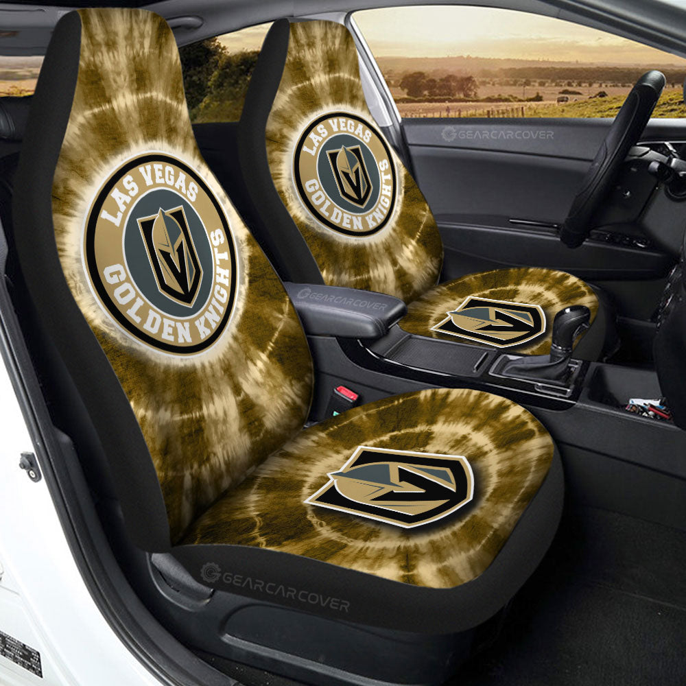 Vegas Golden Knights Car Seat Covers Custom Tie Dye Car Accessories