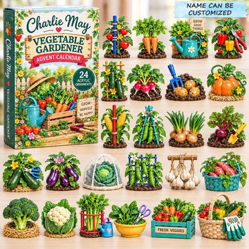 Vegetable Gardener advent calendar 2026 - 24-Day Countdown, Acrylic Charms