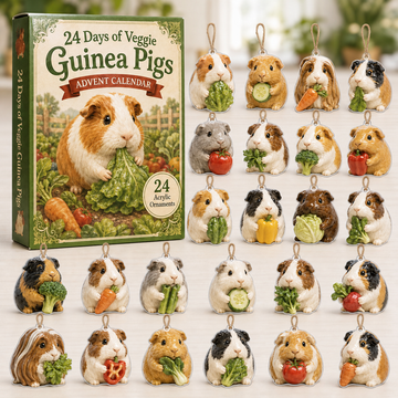 Veggie Guinea Pig Advent Calendar 2026 24 Day Festive Countdown Acrylic Charms Blind Box Gift For Guinea Pig Lovers