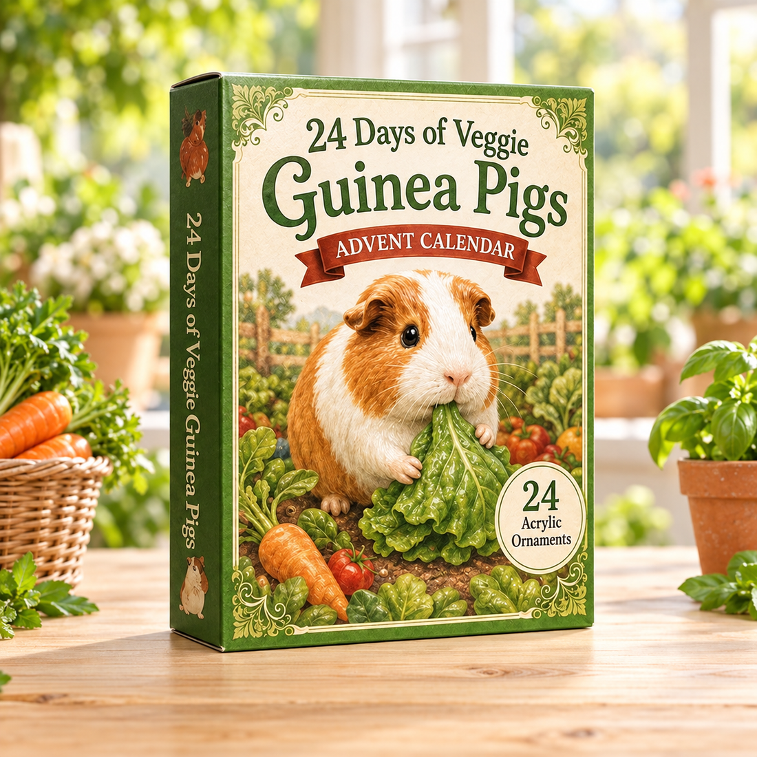 Veggie Guinea Pig Advent Calendar 2026 24 Day Festive Countdown Acrylic Charms Blind Box Gift For Guinea Pig Lovers