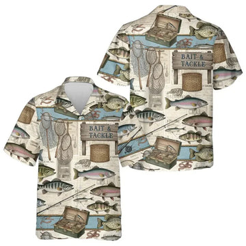 Vintage Fishing Men's Hawaiian Shirt, Fishing Hawaiian Shirt For Fisherman HE0423