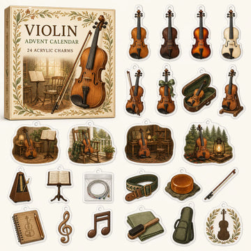 Violin Advent Calendar 2026 - 24-Day Countdown, Acrylic Charms