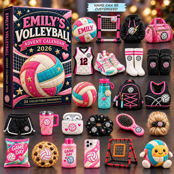 Volleyball Game Day Essentials Advent Calendar 2026 - 24-Day Countdown, Acrylic Charms