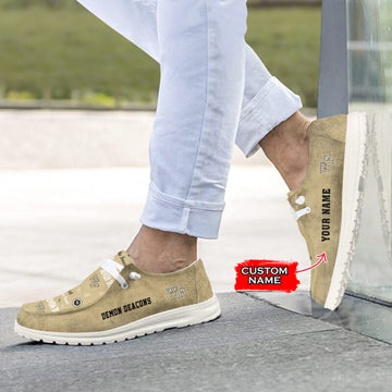 Wake Forest Demon Deacons Hey Dude Shoes, NCAA Shoes -NCAA Pattern For All Teams Custom Name Shoes - Ingenious Gifts Your Whole Family