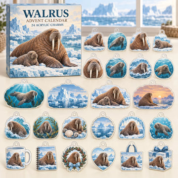 Walrus Advent Calendar 2026 - 24-Day Countdown, Acrylic Charms