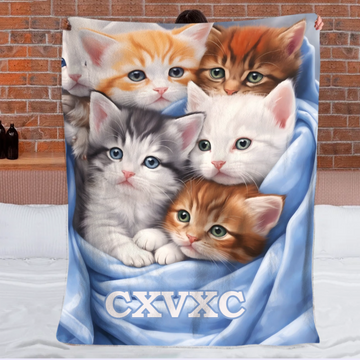 Warm Cat Customized Blanket – Personalized Name Blanket - Gifts For Pet Owners, Cat Lovers0001