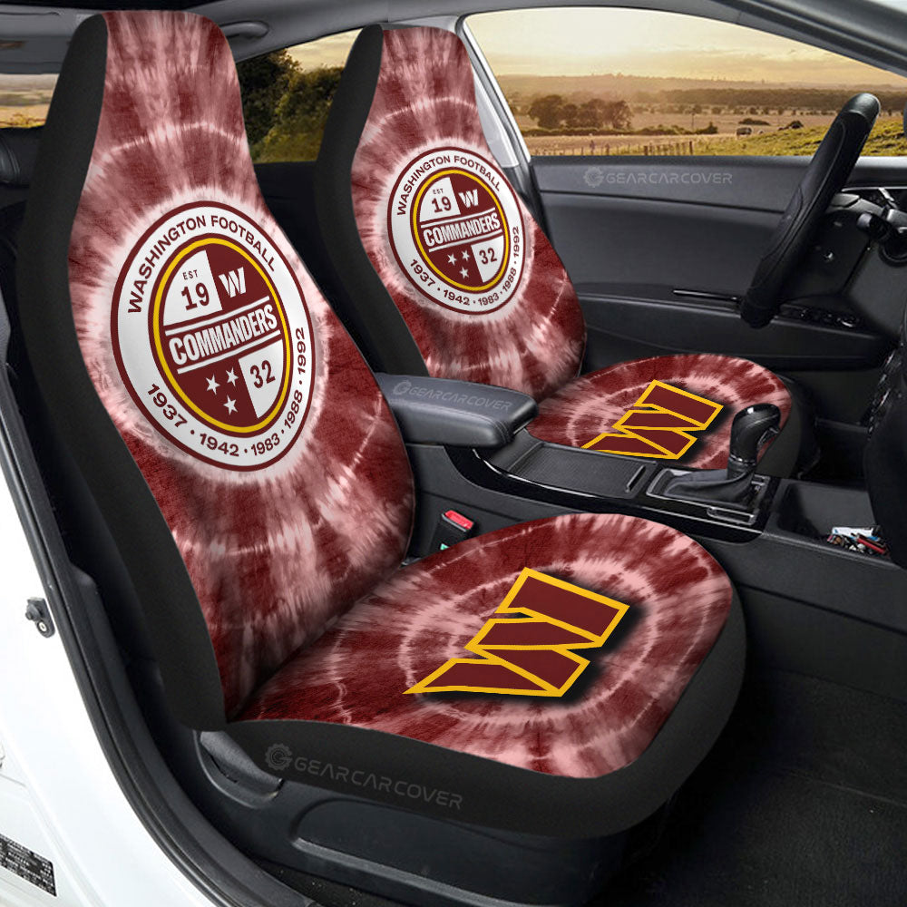 Washington Commanders Car Seat Covers Custom Tie Dye Car Accessories