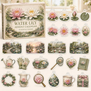 Water Lily Advent Calendar 2026 - 24-Day Countdown, Acrylic Charms