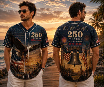 We The People 250th Anniversary Baseball Jersey, 1776-2026 USA Patriotic Shirt, Freedom Celebration Gift