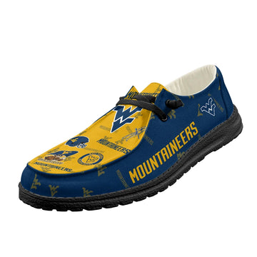 West Virginia Mountaineers Loafers - Inspired By Hey Dude Shoes Style