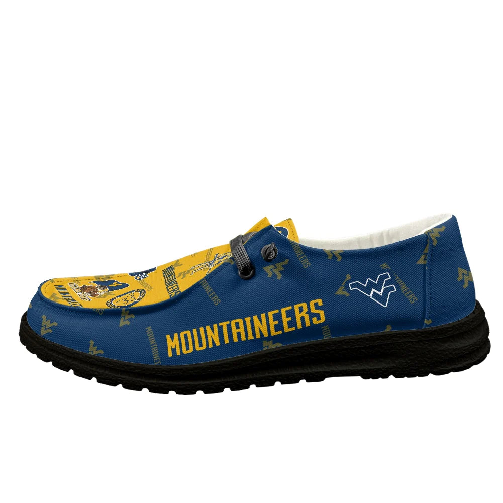 West Virginia Mountaineers Loafers - Inspired By Hey Dude Shoes Style