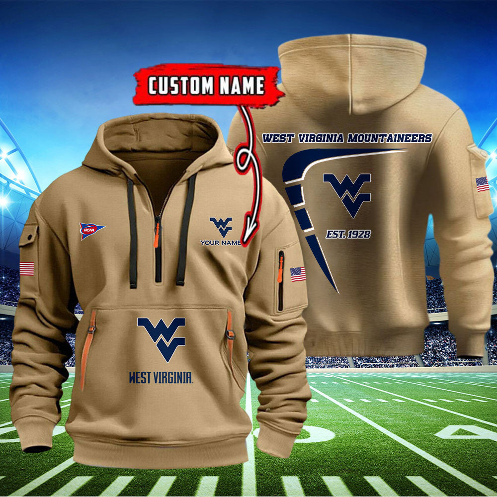 West Virginia Mountaineers Quarter Zip Hoodie Style
