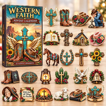Western Christian Faith advent calendar 2026 - 24-Day Countdown, Acrylic Charms