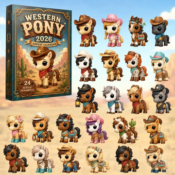 Western Pony Advent Calendar 2026 - 24-Day Countdown, Acrylic Charms Every Day Bring New Suprises