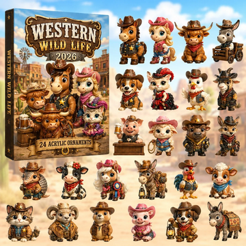 Western Wild Life Advent Calendar 2026 - 24-Day Countdown, Acrylic Charms Every Day Bring New Suprises