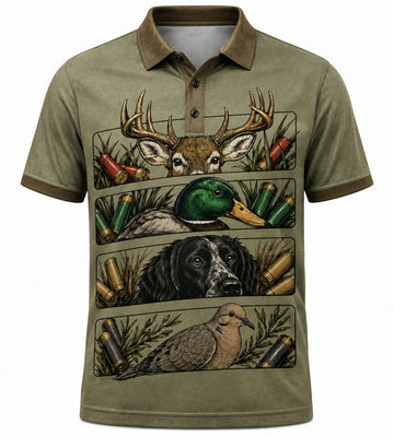 Deer Duck & Dove Hunting Polo Shirt Retriever VCP1005