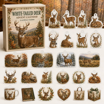 White Tailed Deer Advent Calendar 2026 - 24-Day Countdown, Acrylic Charms