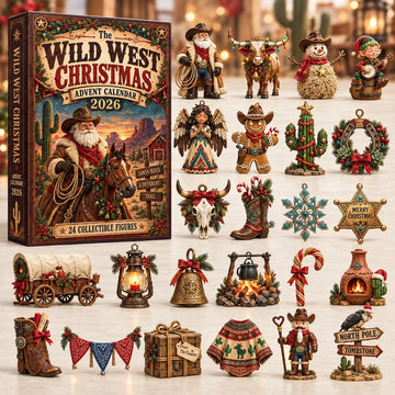 Wild West Christmas advent calendar 2026 - 24-Day Countdown, Acrylic Charms