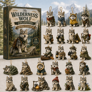 Wilderness Wolf Advent Calendar 2026 24 Day Festive Countdown Acrylic Charms Blind Box Gift For Wolf Lovers