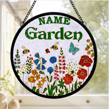 Wildflowers Garden Colorful Suncatcher Personalized Window Stained Glass