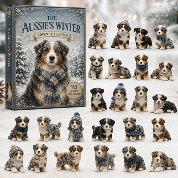 Winter Australian Shepherd Advent Calendar 2026 - 24-Day Countdown, Acrylic Charms Every Day Bring New Suprises