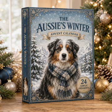 Winter Australian Shepherd Advent Calendar 2026 24 Day Festive Countdown Acrylic Charms Blind Box Gift For Dog Lovers