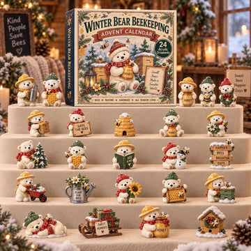 Winter Bear Beekeeping Advent Calendar 2026 - 24-Day Countdown, Acrylic Charms