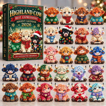 Winter Cow Moods Advent Calendar 2026 - 24-Day Countdown, Acrylic Charms