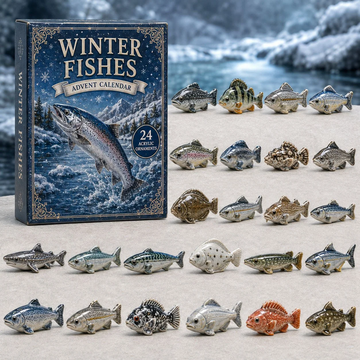 Winter Fished Advent Calendar 2026 - 24-Day Countdown, Acrylic Charms Every Day Bring New Suprises