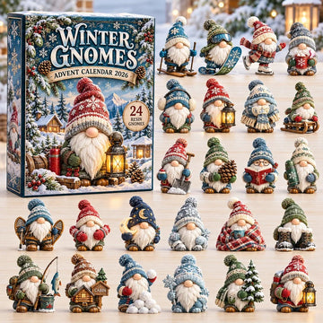 Winter Gnome Advent Calendar 2026 - 24-Day Countdown, Acrylic Charms