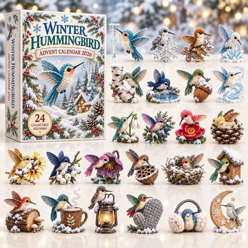 Winter Hummingbird Advent Calendar 2026 - 24-Day Countdown, Acrylic Charms
