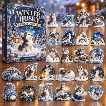 Winter Husky Advent Calendar 2026 - 24-Day Countdown, Acrylic Charms-1
