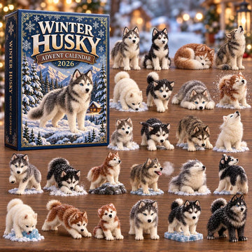 Winter Husky Advent Calendar 2026 - 24-Day Countdown, Acrylic Charms