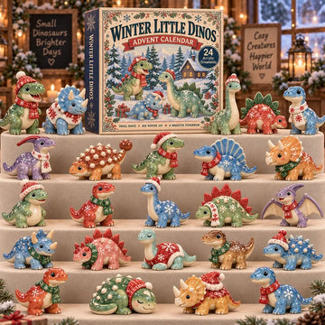 Winter Little Dinos Advent Calendar 2026 - 24-Day Countdown, Acrylic Charms