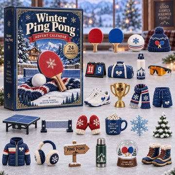 Winter Ping Pong Advent Calendar 2026 - 24-Day Countdown, Acrylic Charms