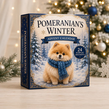Winter Pomeranian Advent Calendar 2026 - 24-Day Festive Countdown, Acrylic Charms Blind Box - Gift For Dog Lovers142