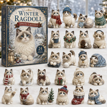 Winter Ragdoll Advent Calendar 2026 - 24-Day Countdown, Acrylic Charms Every Day Bring New Suprises