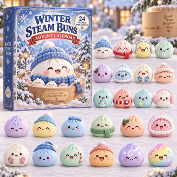 Winter Steam Buns Advent Calendar 2026 - 24-Day Countdown, Acrylic Charms