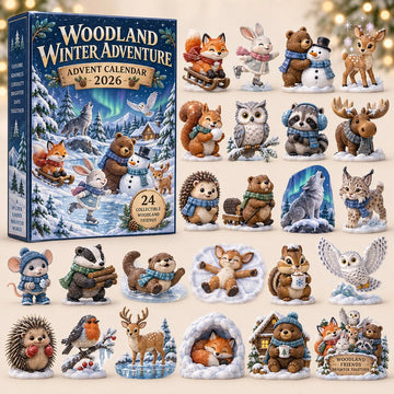 Winter Woodland advent calendar 2026 - 24-Day Countdown, Acrylic Charms