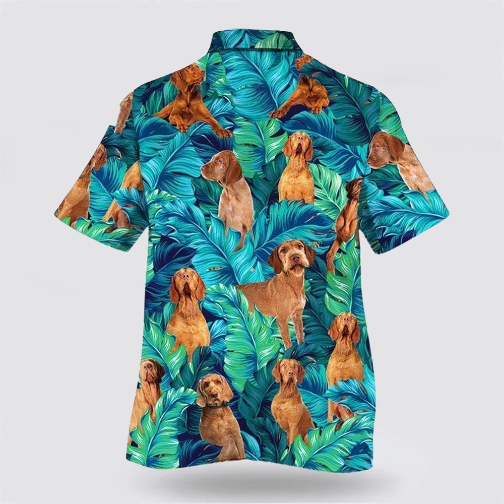 Wirehaired Vizsla Dog Leaves Tropic Pattern Hawaiian Shirt – Dog Lover Hawaiian Shirts-1