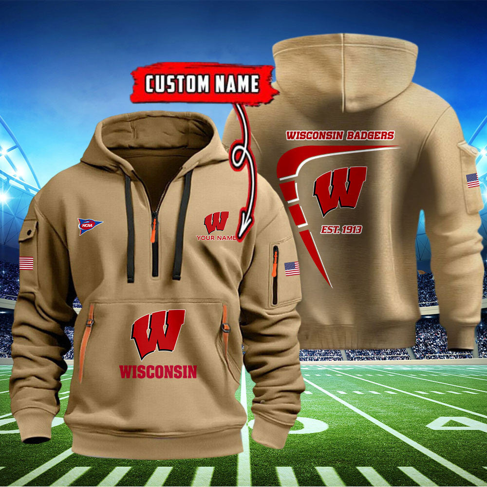 Wisconsin Badgers Quarter Zip Hoodie Style