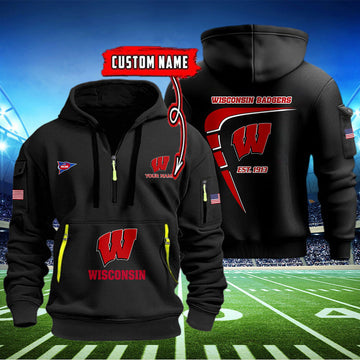 Wisconsin Badgers Quarter Zip Hoodie Style
